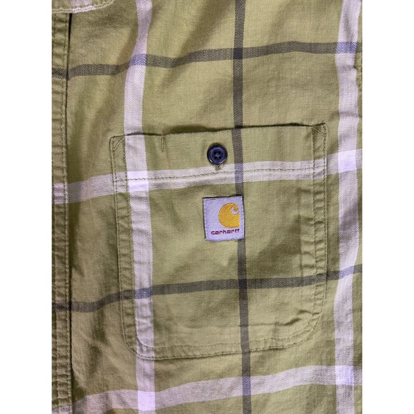 Carhartt Rugged Flex Relaxed Fit Plaid Short Sleeve Button Up Shirt Men's Large - Picture 3 of 7